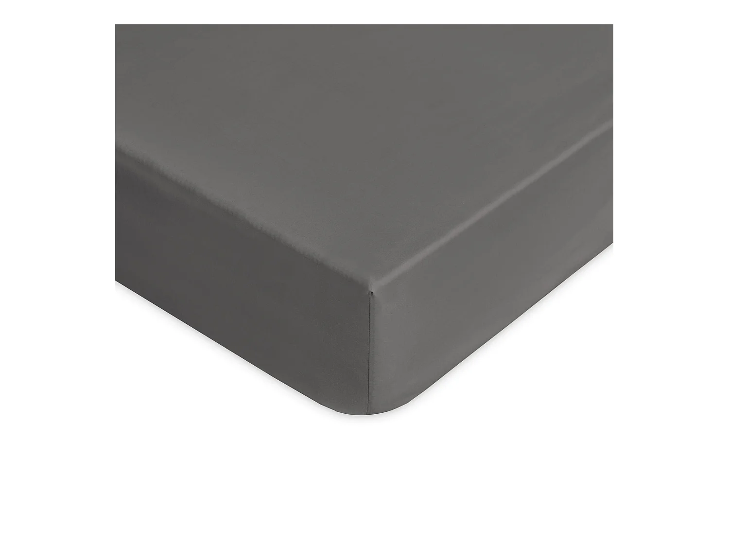 Lenzuolo sotto con angoli in puro cotone grigio scuro (140x200cm)