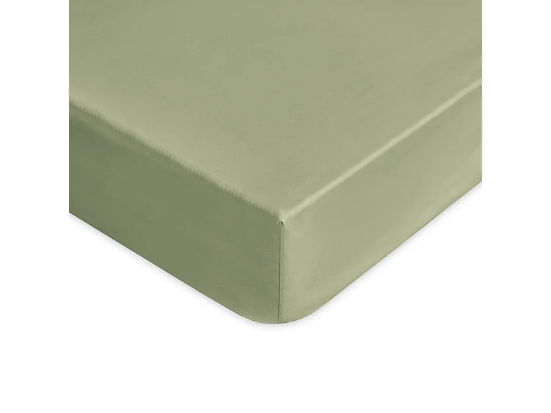 Lenzuolo sotto con angoli in puro cotone verde salvia (120x200cm)