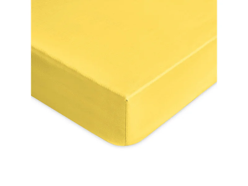 Lenzuolo sotto con angoli in puro cotone giallo (90x200cm)
