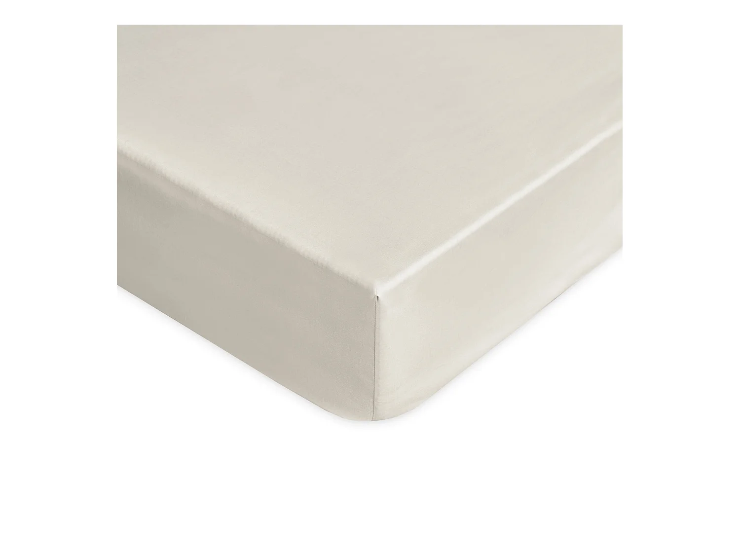 Lenzuolo sotto con angoli in raso di cotone grigio chiaro (140x200cm)