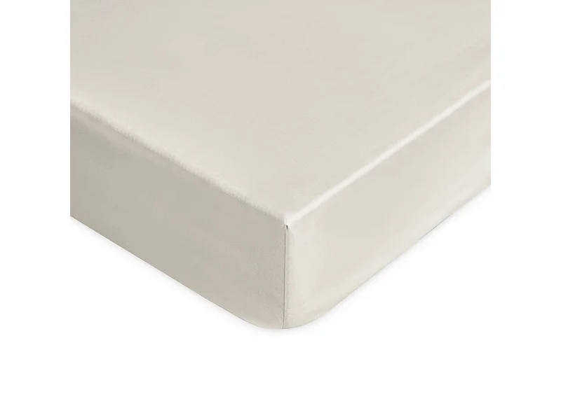 Lenzuolo sotto con angoli in percalle di cotone grigio chiaro (90x200cm)