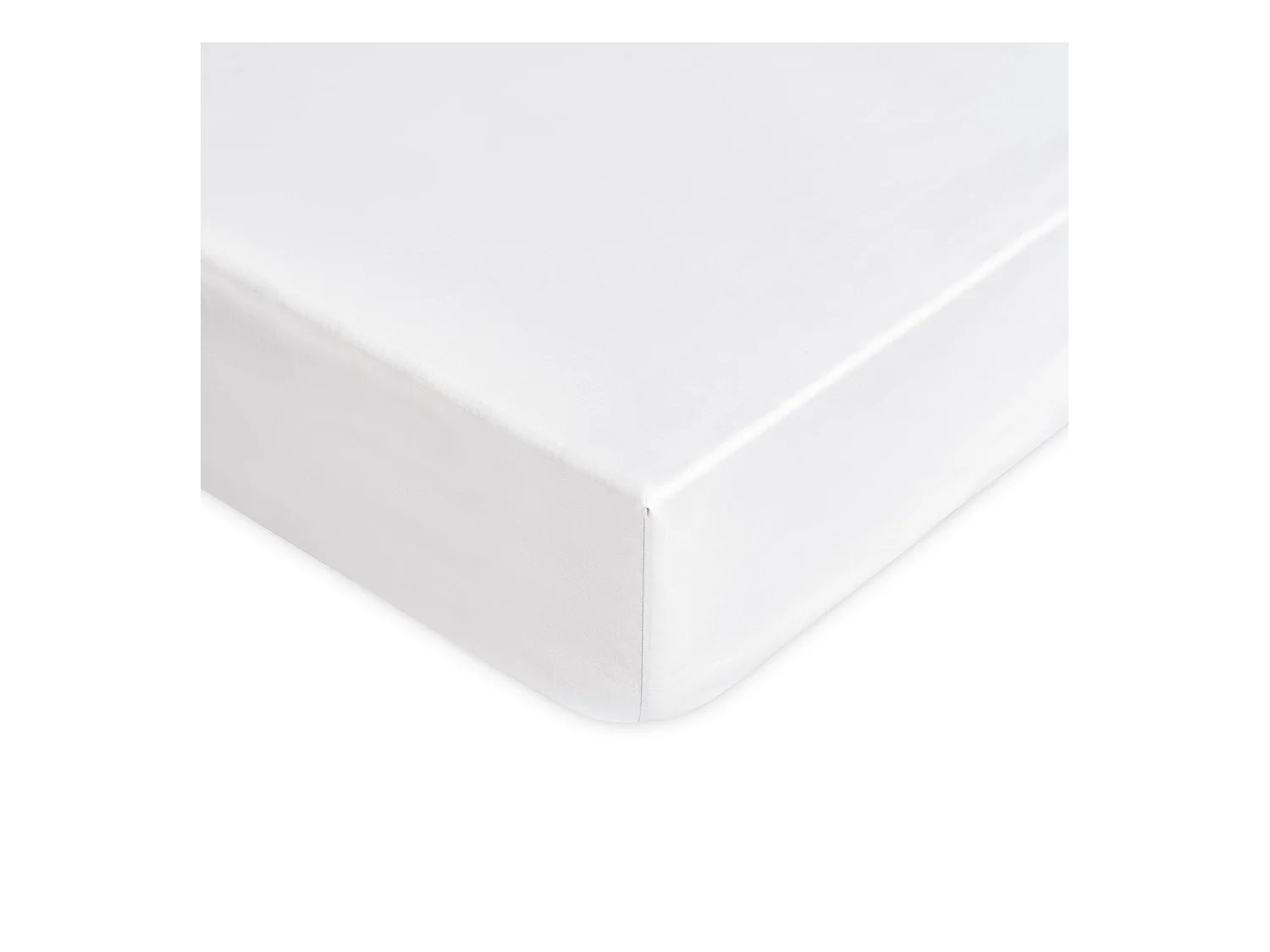 Lenzuolo sotto con angoli in percalle di cotone bianco (180x200cm)