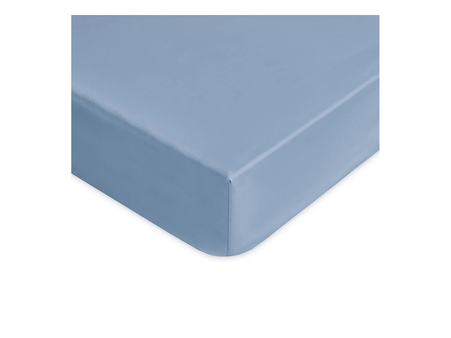 Lenzuolo sotto con angoli in puro cotone azzurro (90x200cm)