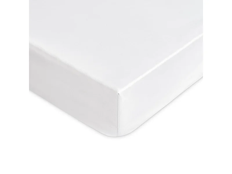 Lenzuolo sotto con angoli in puro cotone bianco (90x200cm)