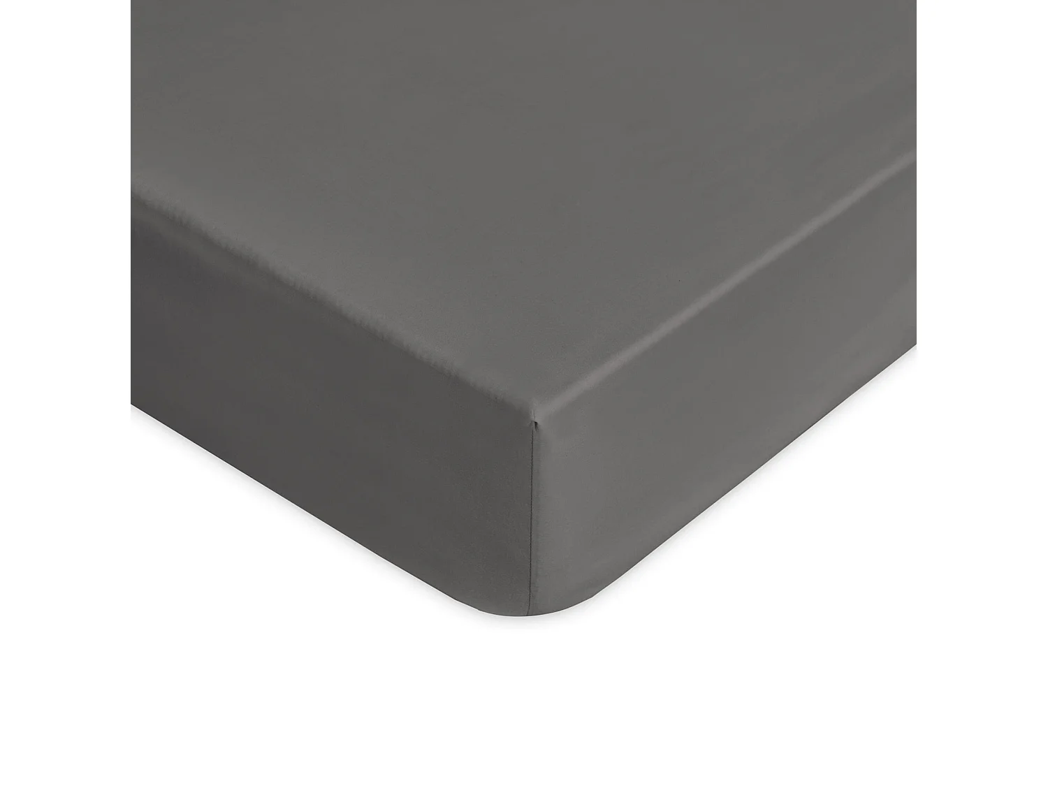 Lenzuolo sotto con angoli in puro cotone grigio scuro (90x200cm)