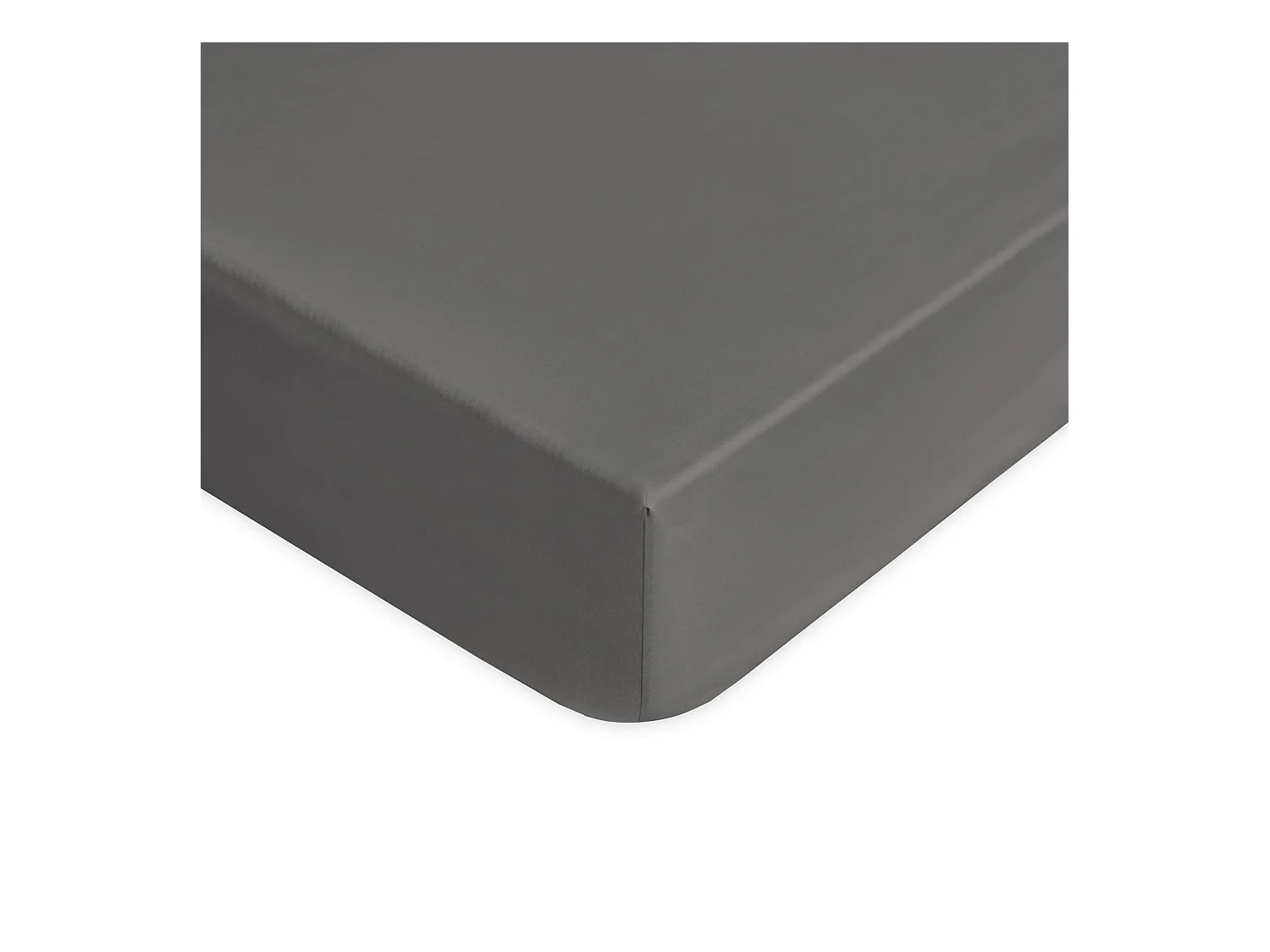 Lenzuolo sotto con angoli in raso di cotone grigio scuro (140x200cm)