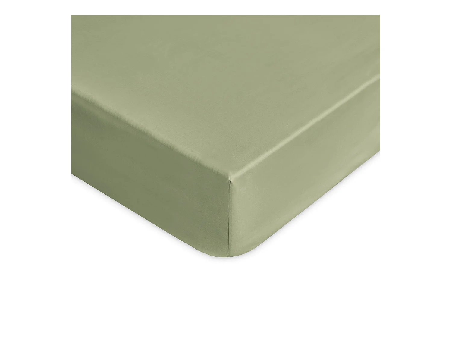 Lenzuolo sotto con angoli in puro cotone verde salvia (140x200cm)