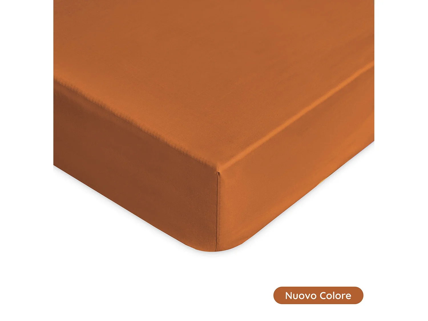 Lenzuolo sotto con angoli in puro cotone arancione scuro (180x200cm)