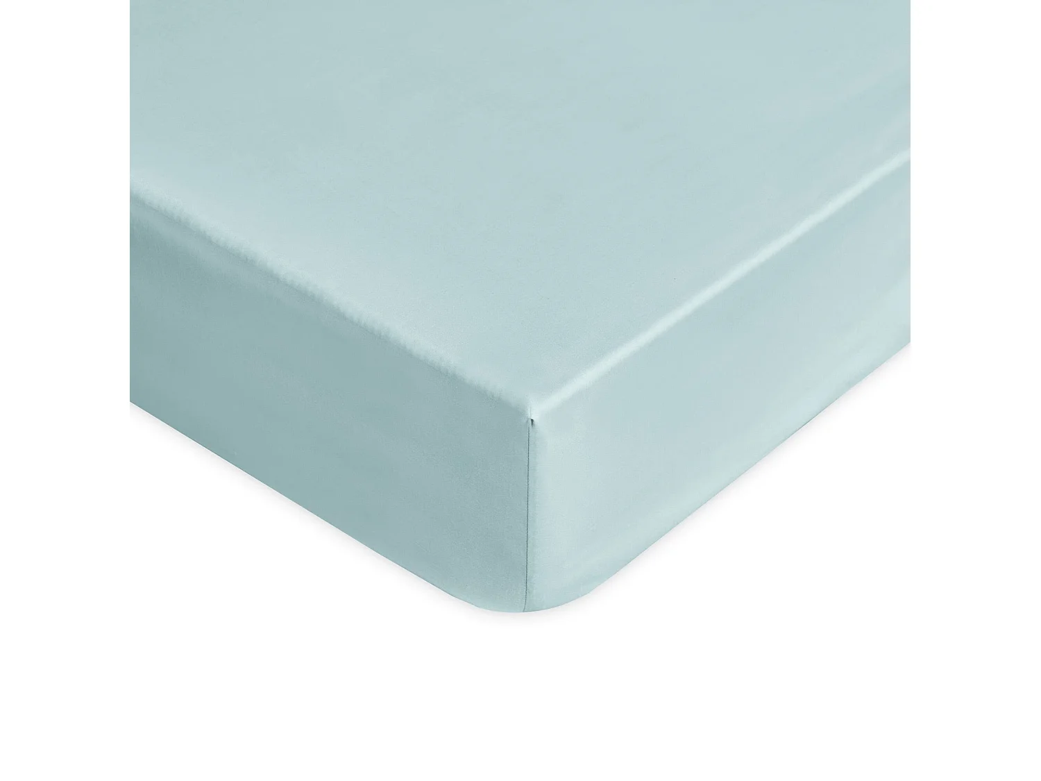 Lenzuolo sotto con angoli in percalle di cotone azzurro chiaro (120x200cm)