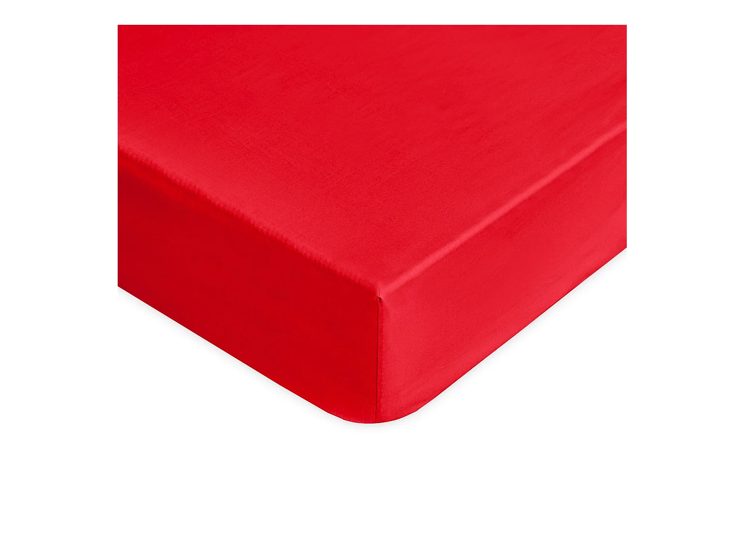 Lenzuolo sotto con angoli in percalle di cotone rosso (140x200cm)