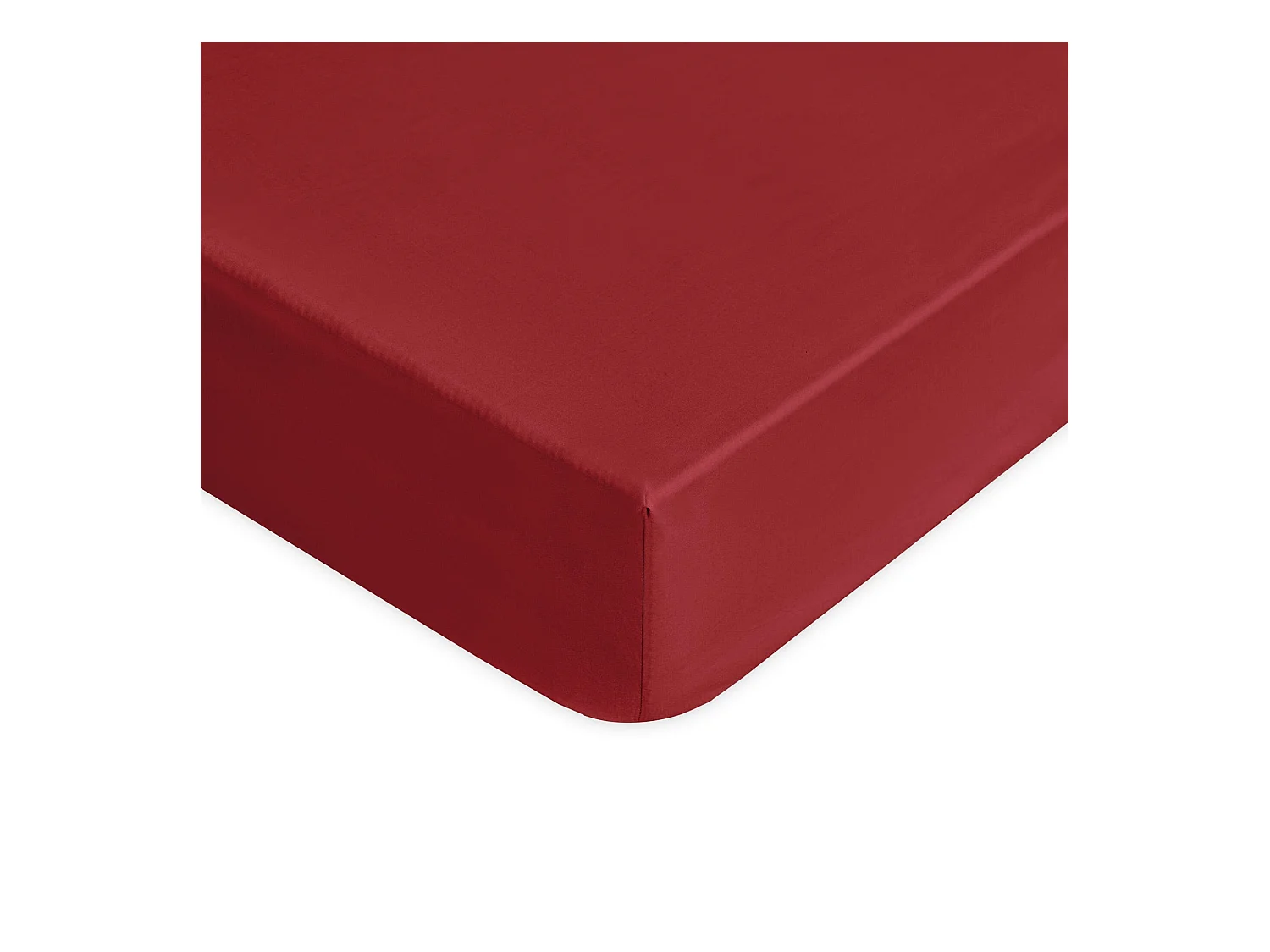 Lenzuolo sotto con angoli in raso di cotone bordeaux (120x200cm)