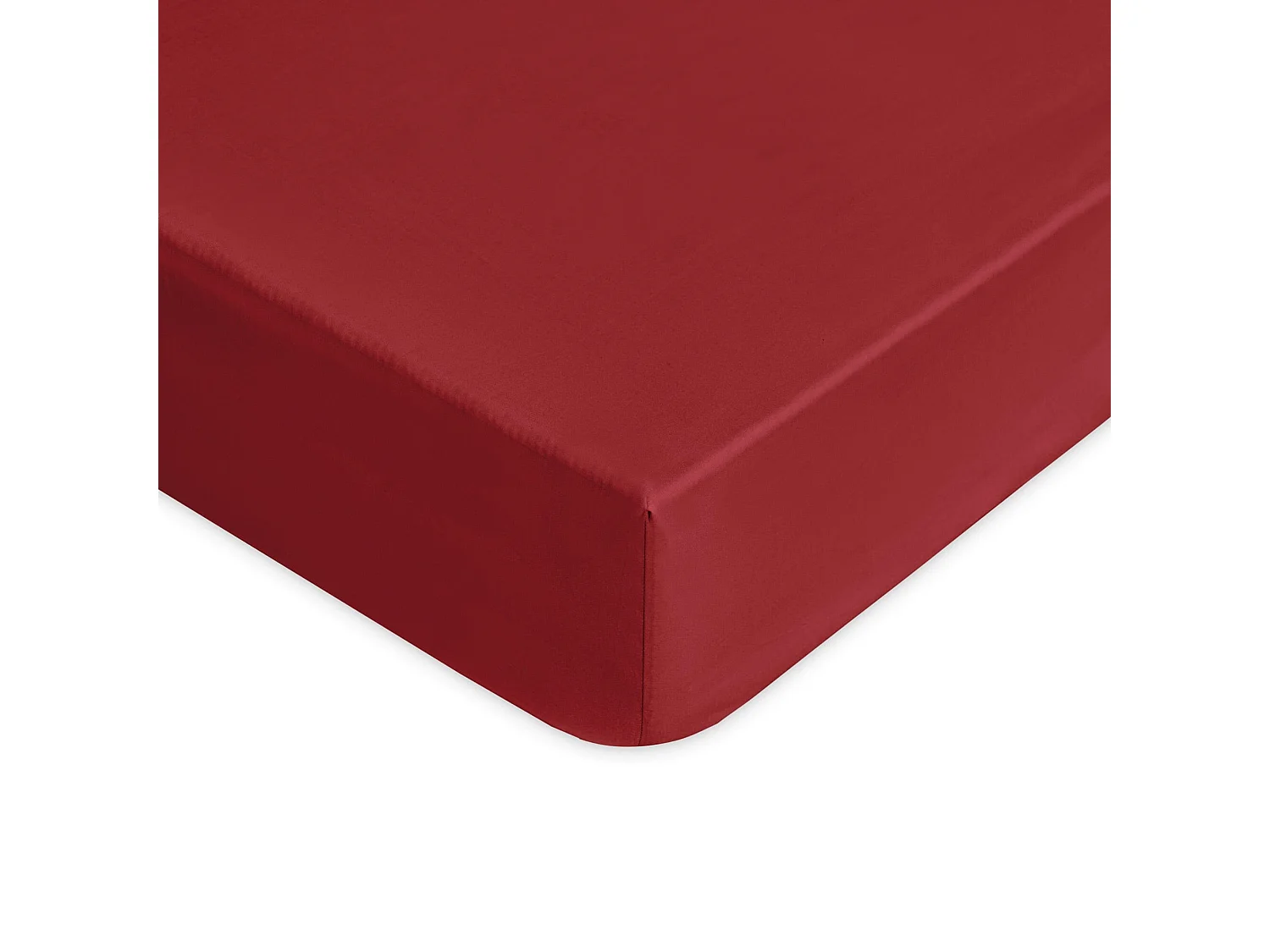 Lenzuolo sotto con angoli in puro cotone bordeaux (90x200cm)