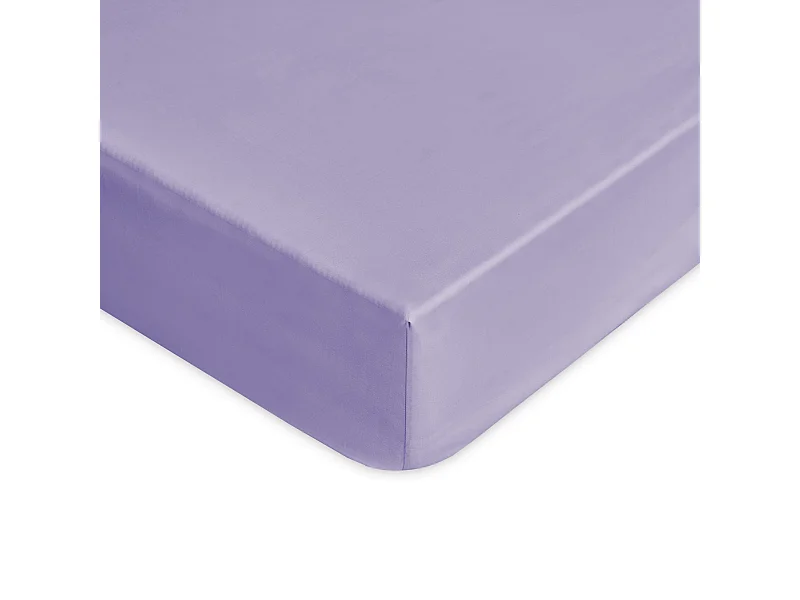 Lenzuolo sotto con angoli in puro cotone lilla (180x200cm)
