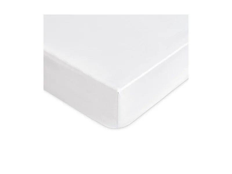 Lenzuolo sotto con angoli in puro cotone bianco (120x200cm)