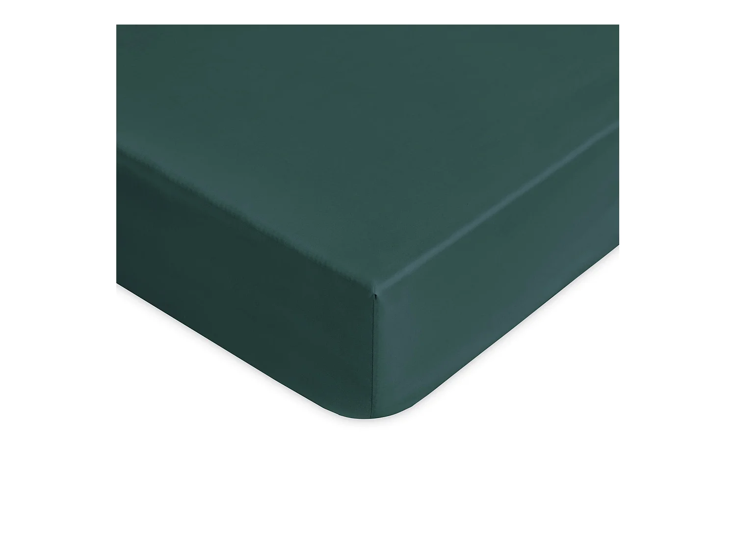 Lenzuolo sotto con angoli in puro cotone verde scuro (180x200cm)