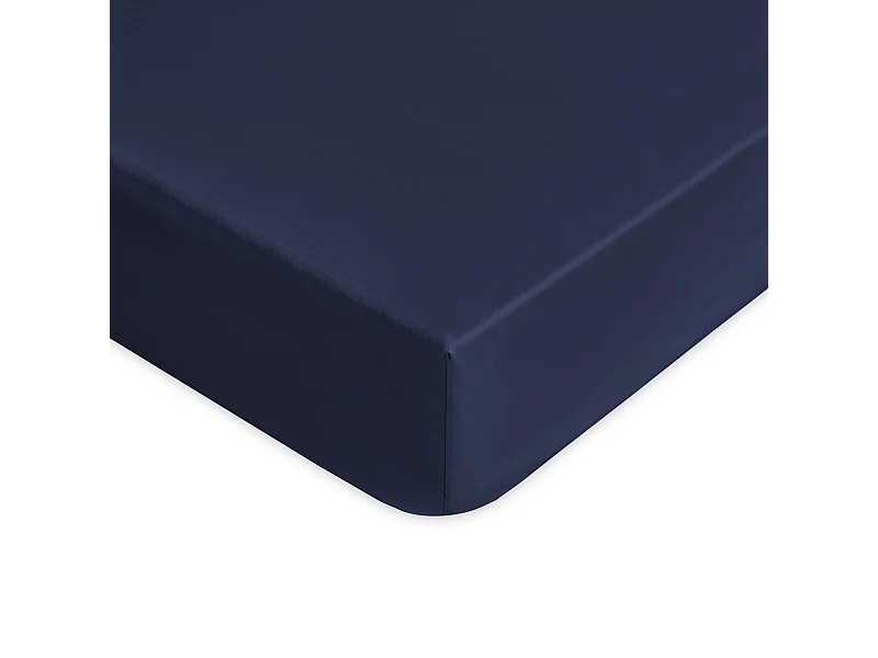 Lenzuolo sotto con angoli in puro cotone blu navy (90x200cm)