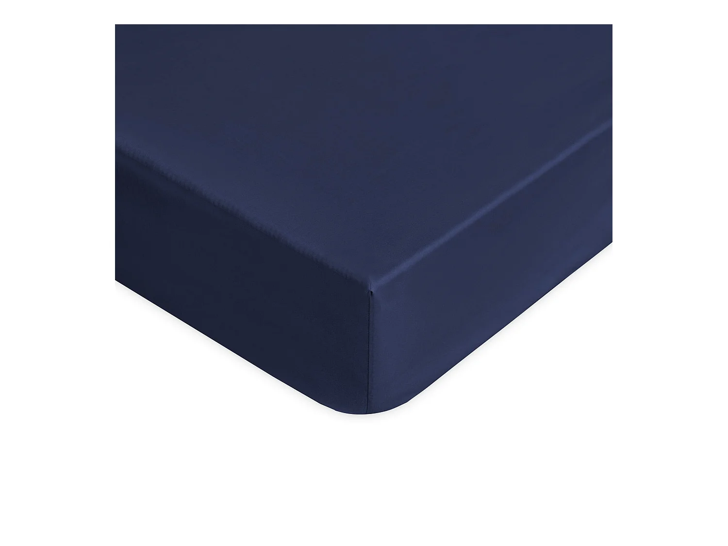 Lenzuolo sotto con angoli in raso di cotone blu navy (140x200cm)