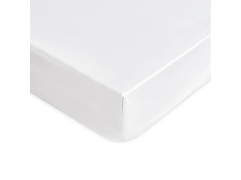 Lenzuolo sotto con angoli in percalle di cotone bianco (120x200cm)