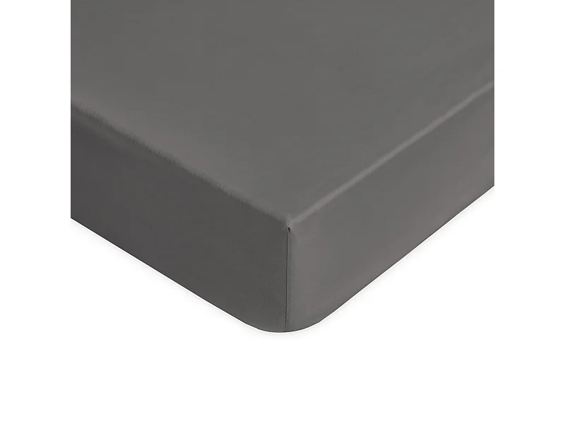 Lenzuolo sotto con angoli in raso di cotone grigio scuro (180x200cm)