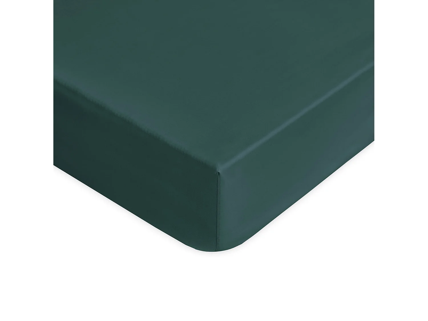 Lenzuolo sotto con angoli in percalle di cotone verde scuro (120x200cm)