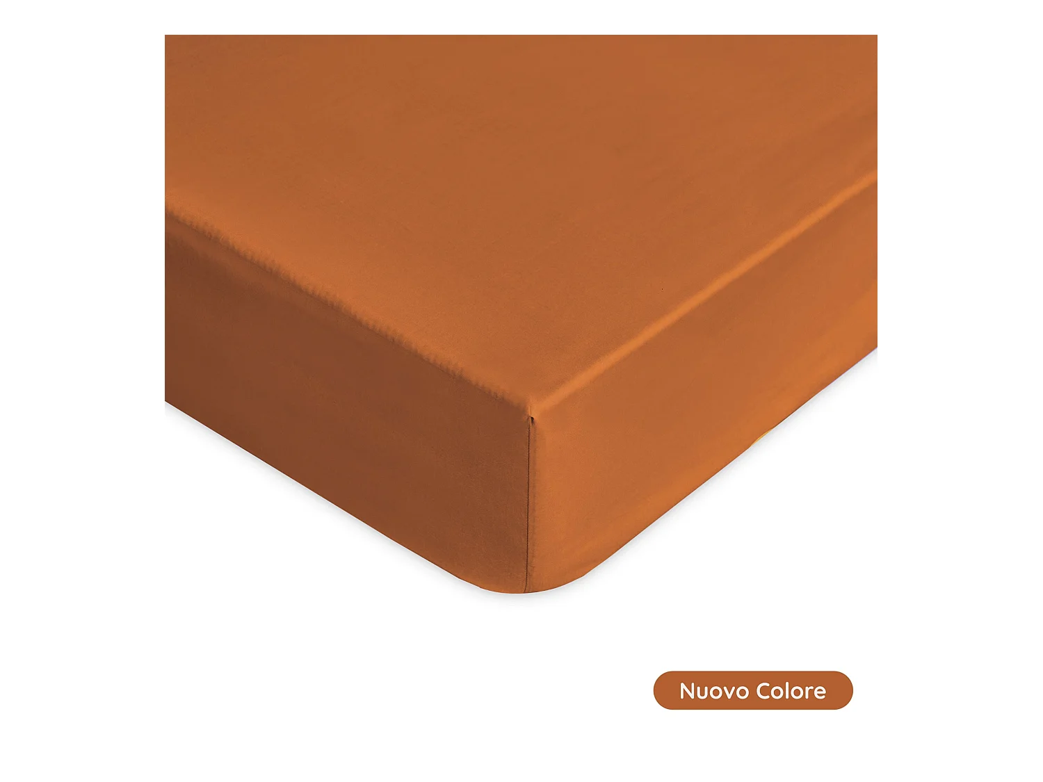 Lenzuolo sotto con angoli in puro cotone arancione scuro (120x200cm)