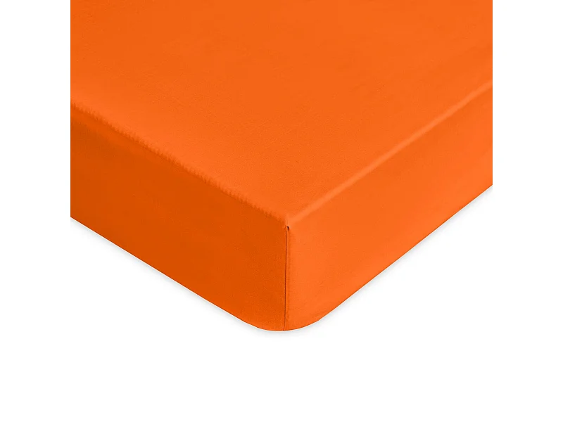 Lenzuolo sotto con angoli in puro cotone arancio (90x200cm)