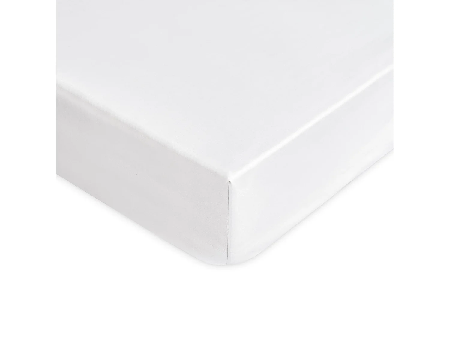 Lenzuolo sotto con angoli in percalle di cotone bianco (140x200cm)