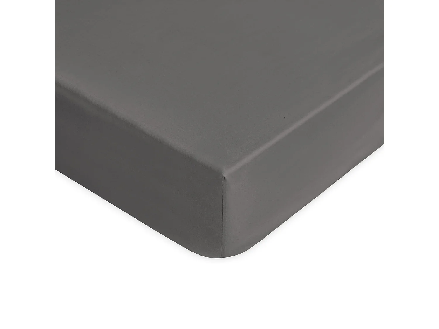 Lenzuolo sotto con angoli in percalle di cotone grigio scuro (180x200cm)