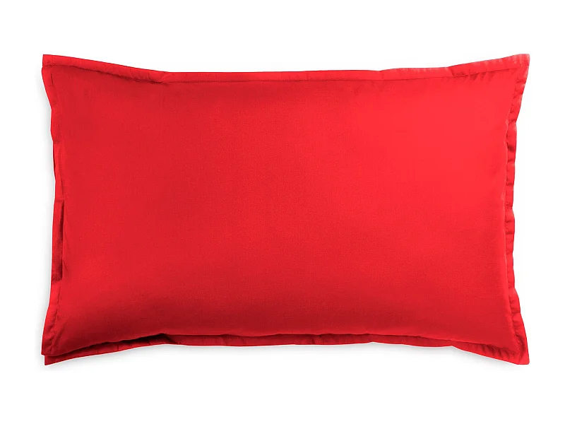 Federa in percalle di cotone tinta unita rosso (50x80cm)