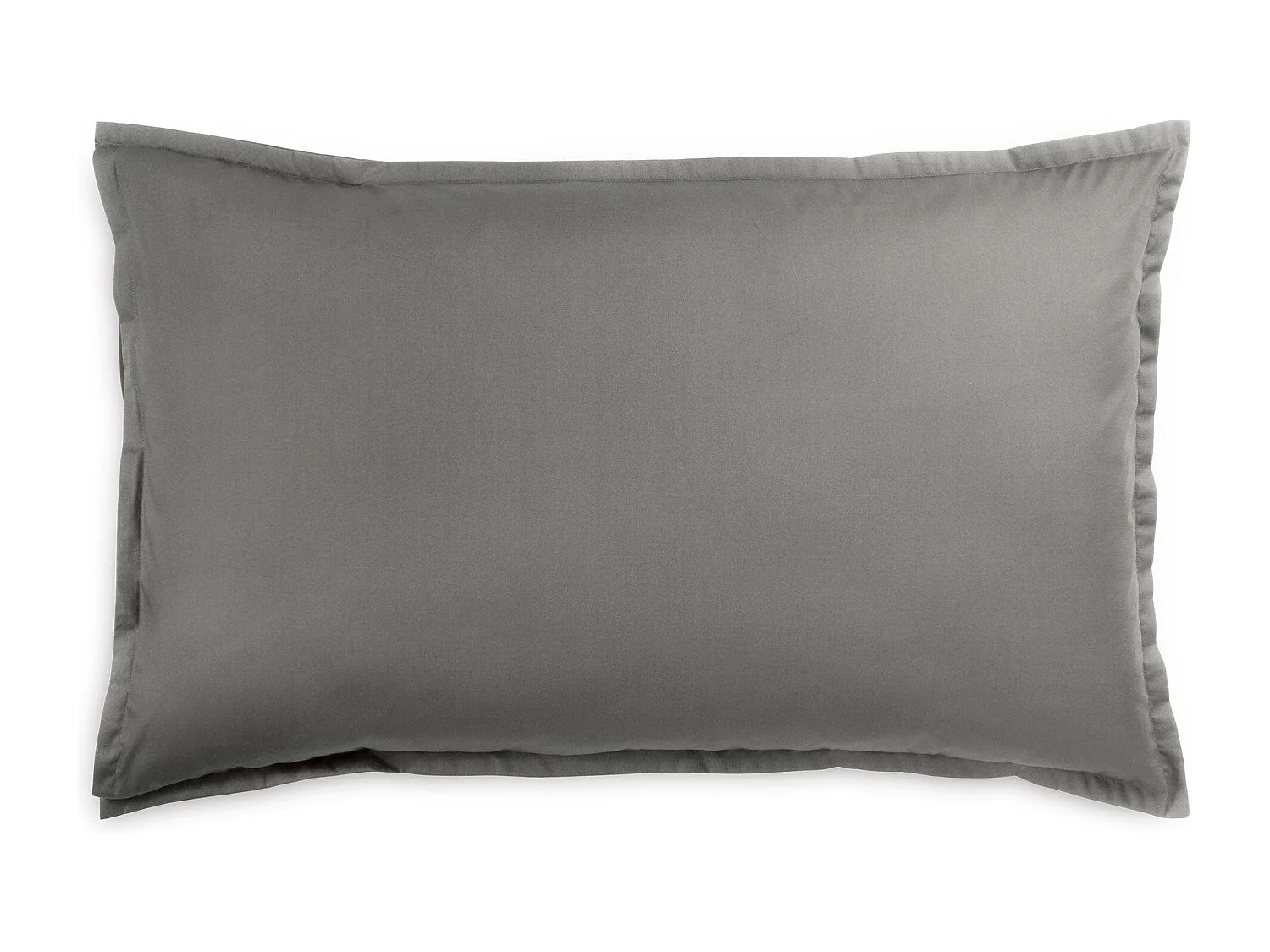 Federa in raso di cotone tinta unita grigio scuro (50x80cm)