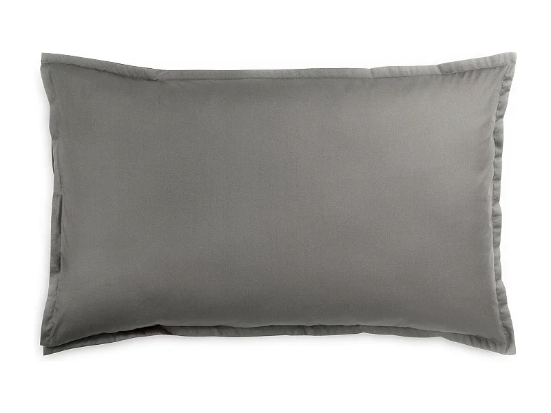 Federa in raso di cotone tinta unita grigio scuro (50x80cm)