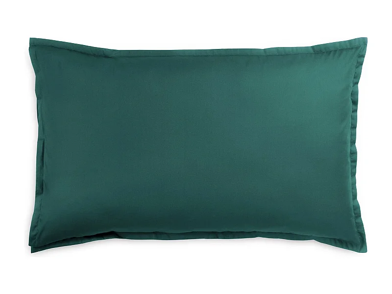 Federa in percalle di cotone tinta unita verde scuro (50x80cm)