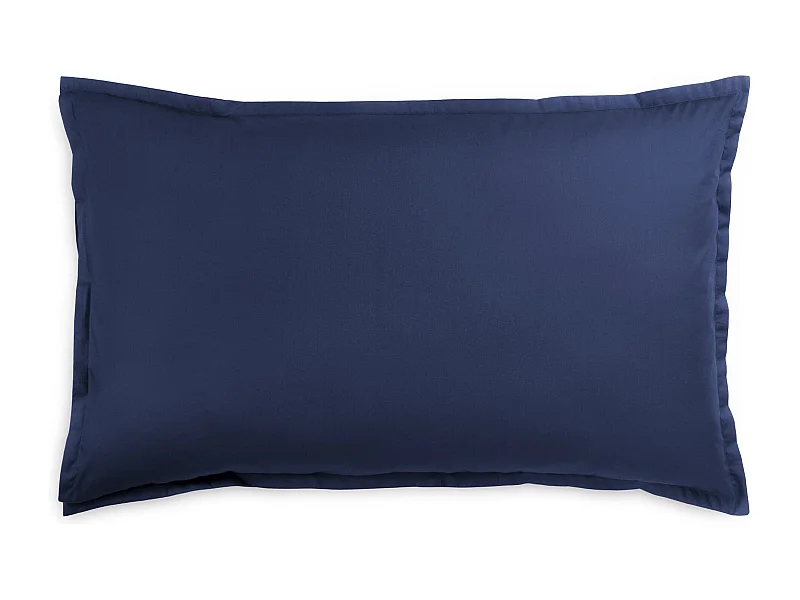 Federa in raso di cotone tinta unita blu navy (50x80cm)