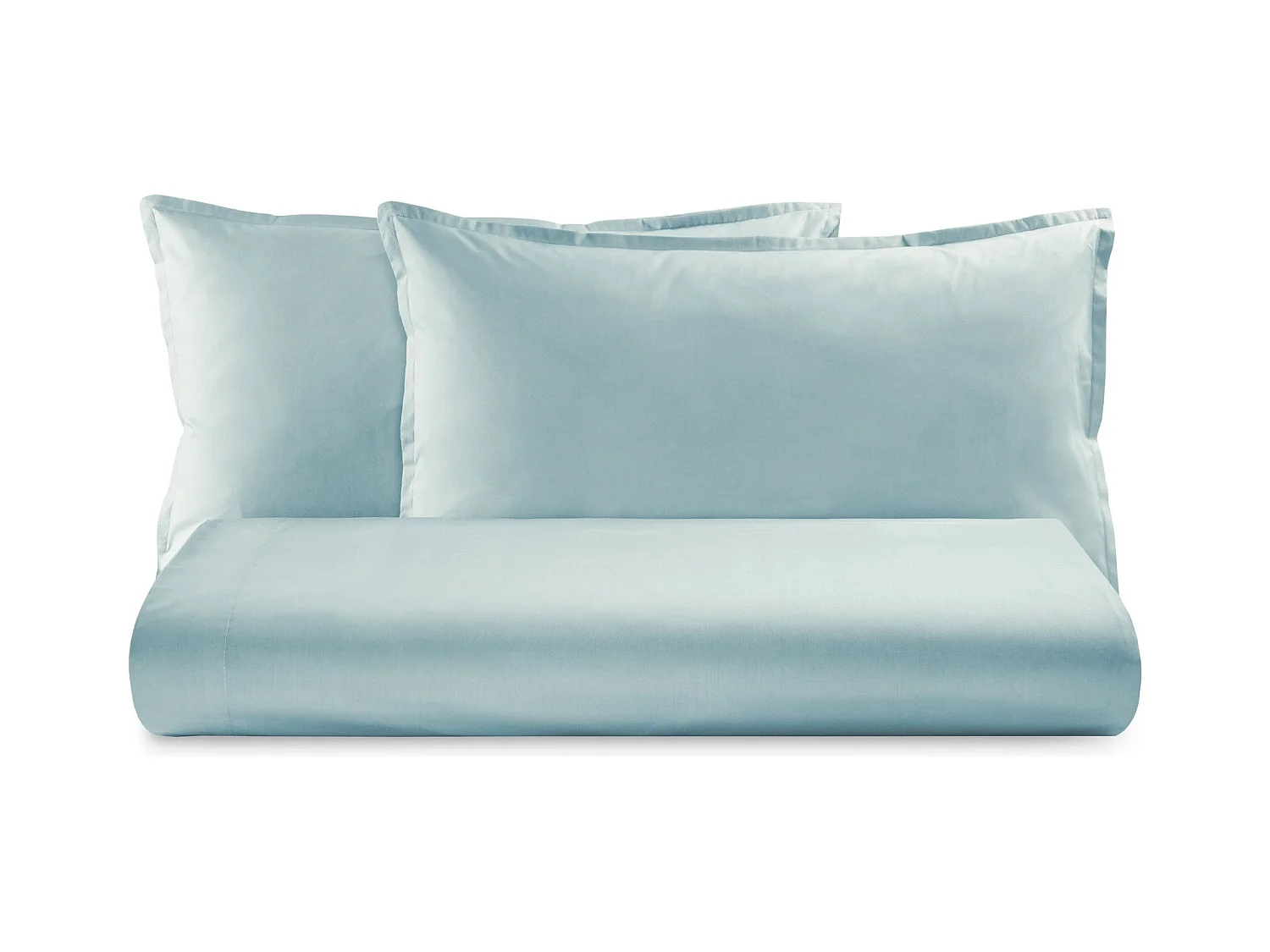 Parure lenzuolo in percalle di cotone azzurro chiaro (160x290cm)