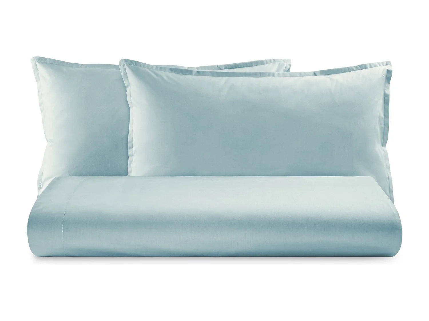 Parure lenzuolo in percalle di cotone azzurro chiaro (200x290cm)