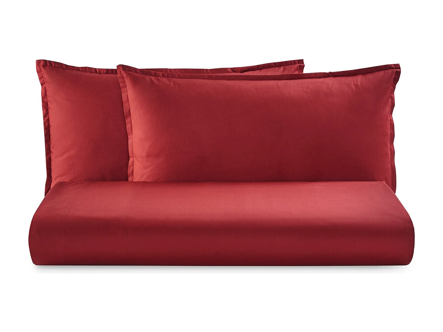 Parure lenzuolo in raso di cotone bordeaux (160x290cm)