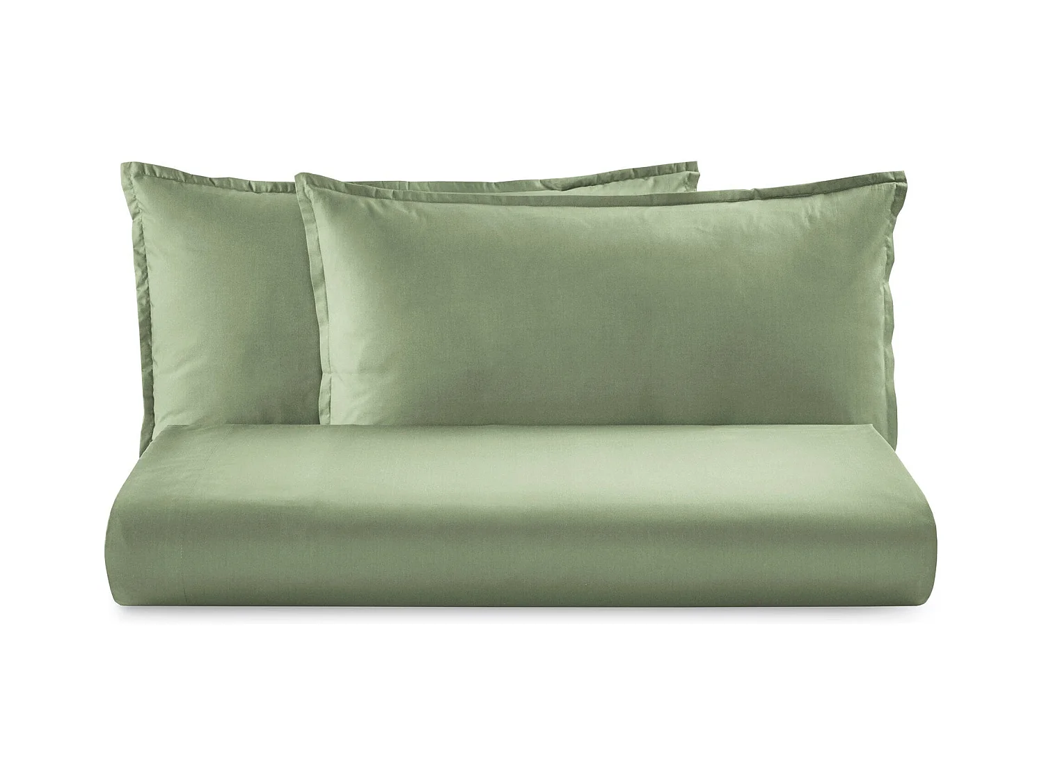 Parure lenzuolo in percalle di cotone verde salvia (220x290cm)
