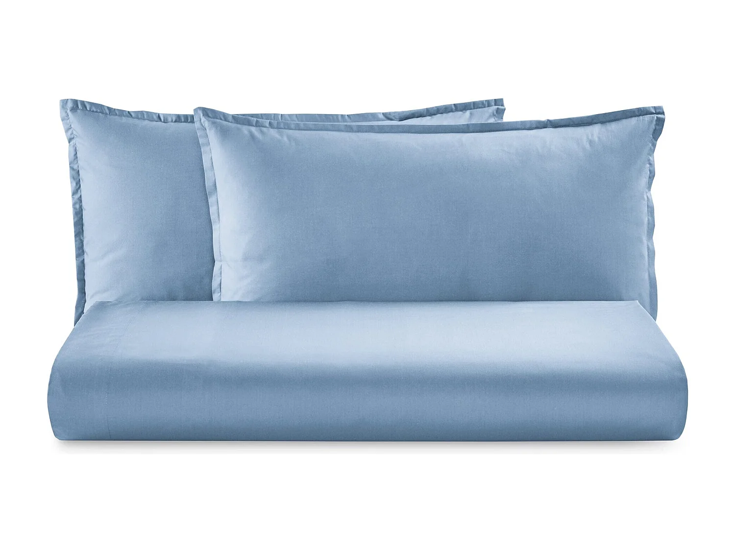 Parure lenzuolo in percalle di cotone azzurro (160x290cm)