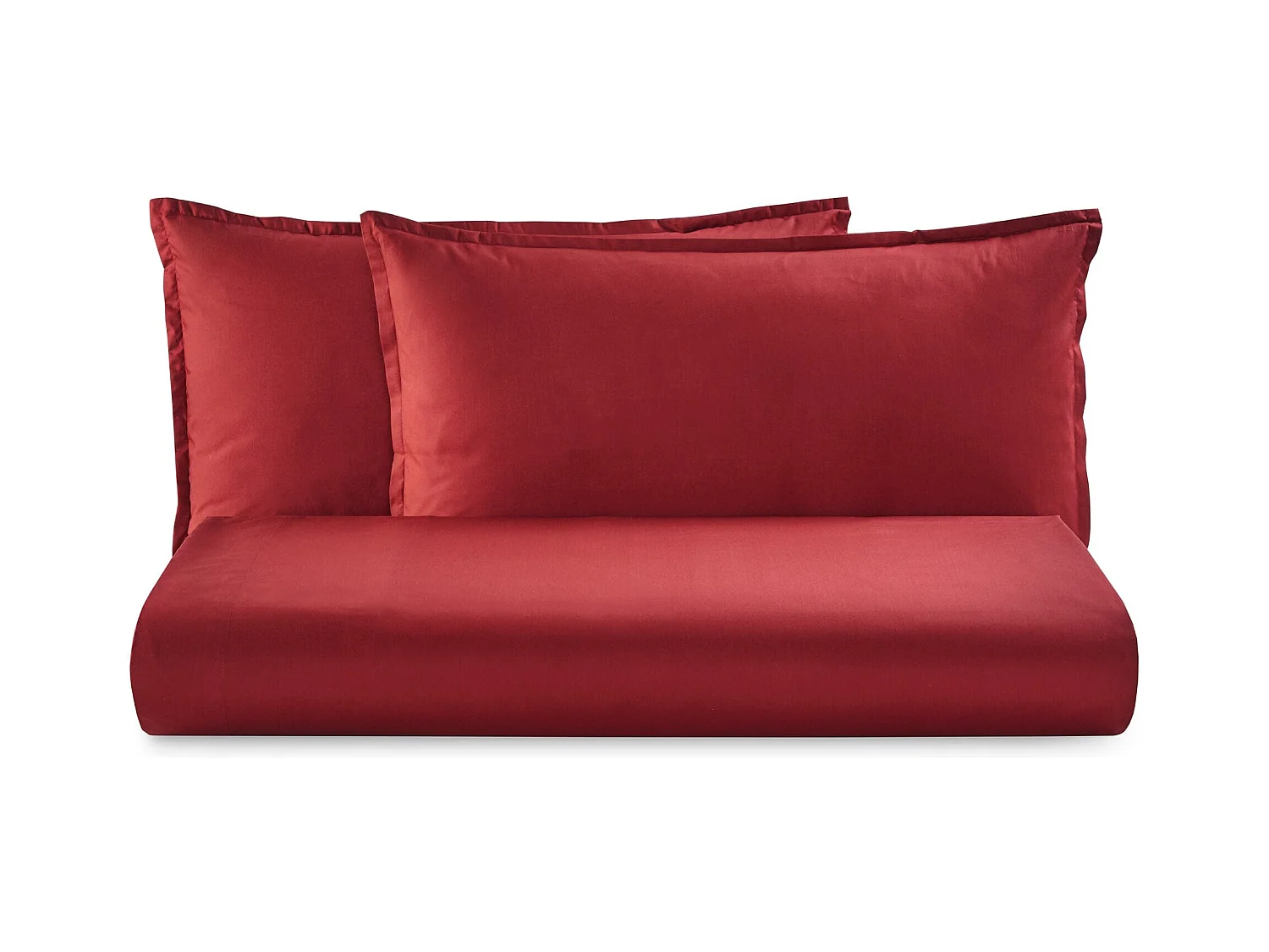 Parure lenzuolo in raso di cotone bordeaux (200x290cm)