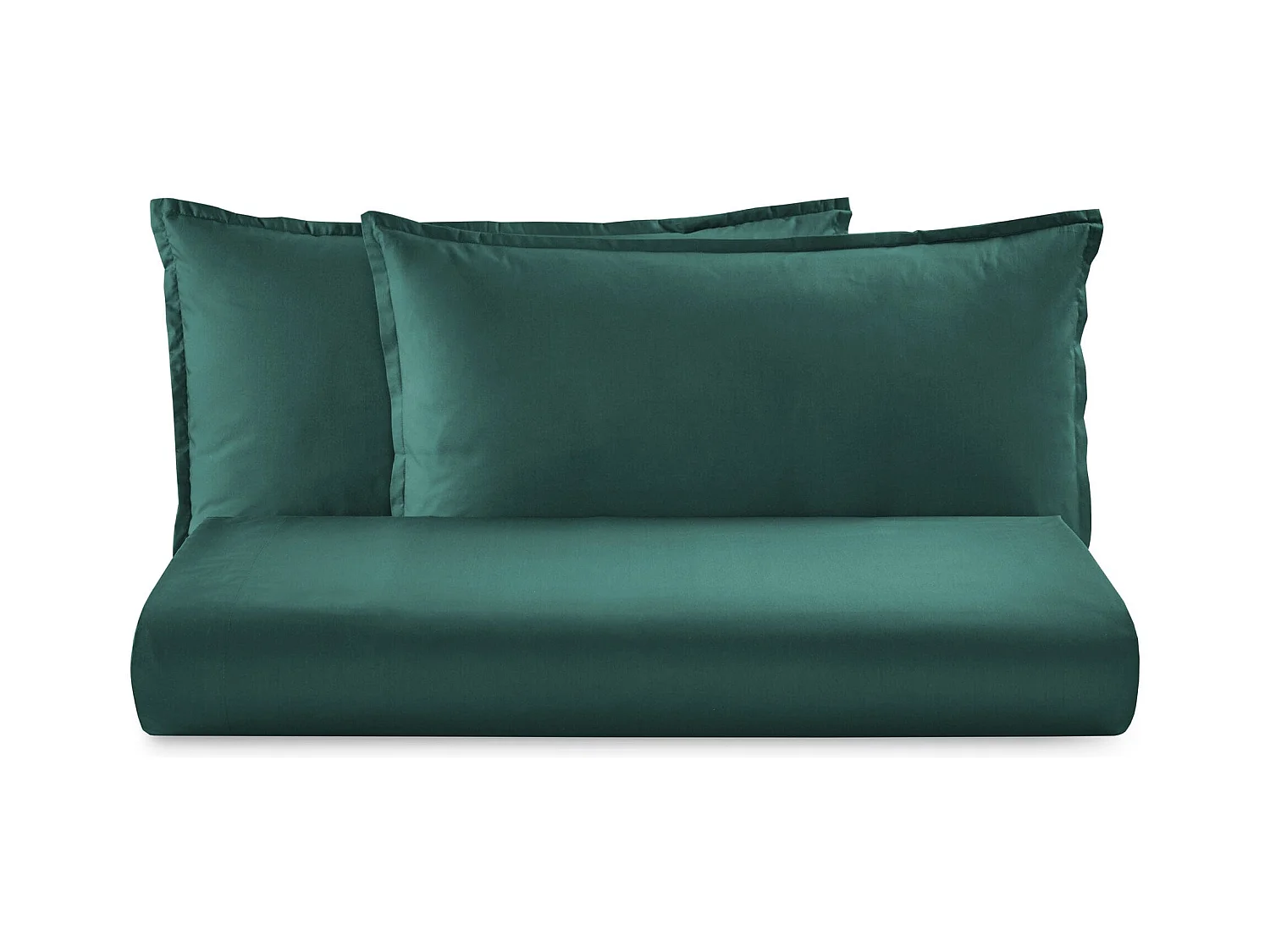 Parure lenzuolo in percalle di cotone verde scuro (250x290cm)