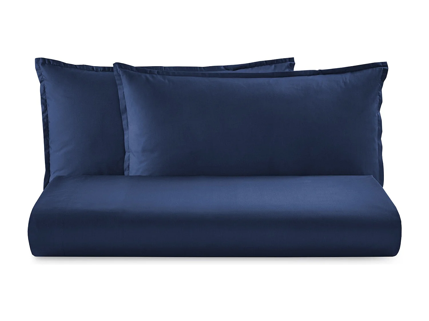 Parure lenzuolo in raso di cotone blu navy (200x290cm)