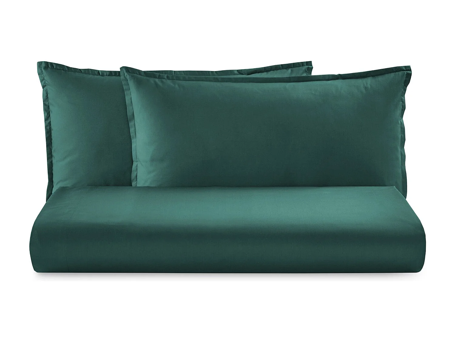 Parure lenzuolo in percalle di cotone verde scuro (200x290cm)