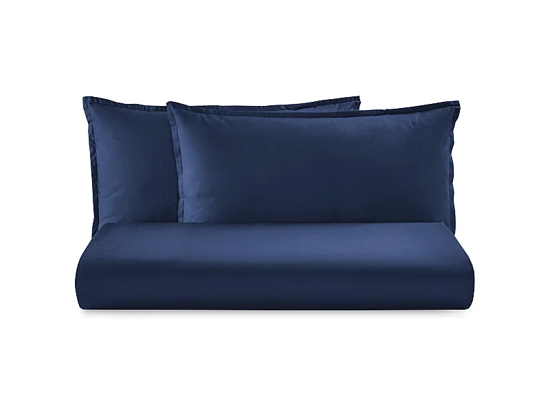 Parure lenzuolo in raso di cotone blu navy (160x290cm)