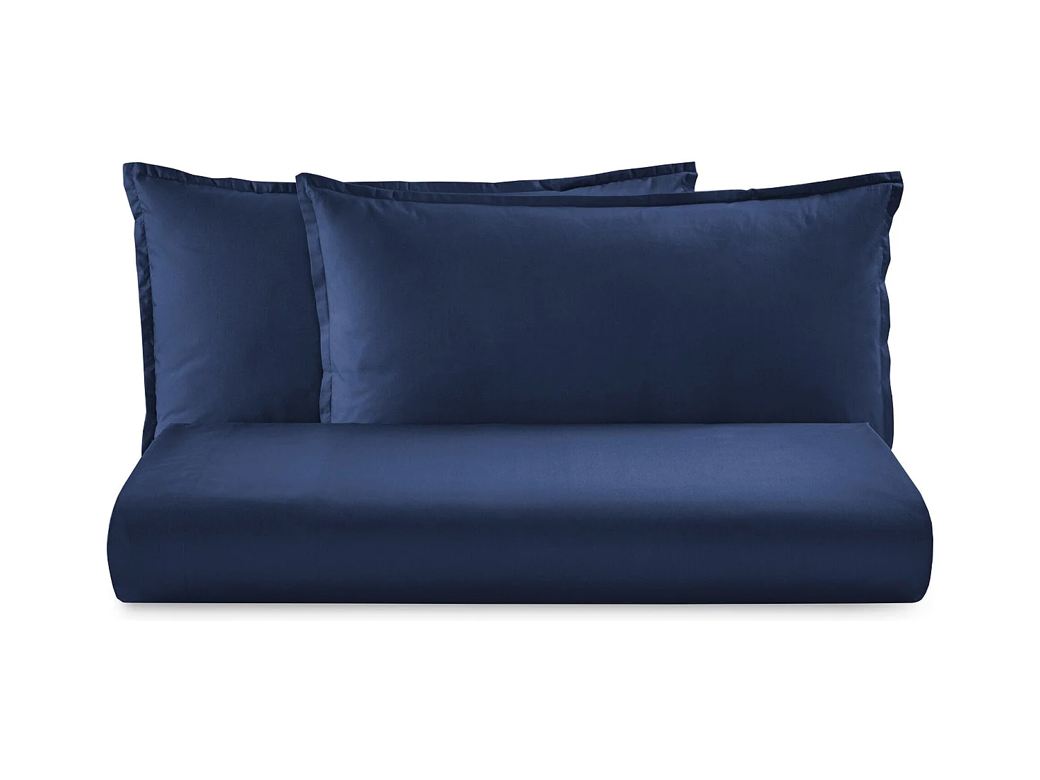 Parure lenzuolo in raso di cotone blu navy (160x290cm)
