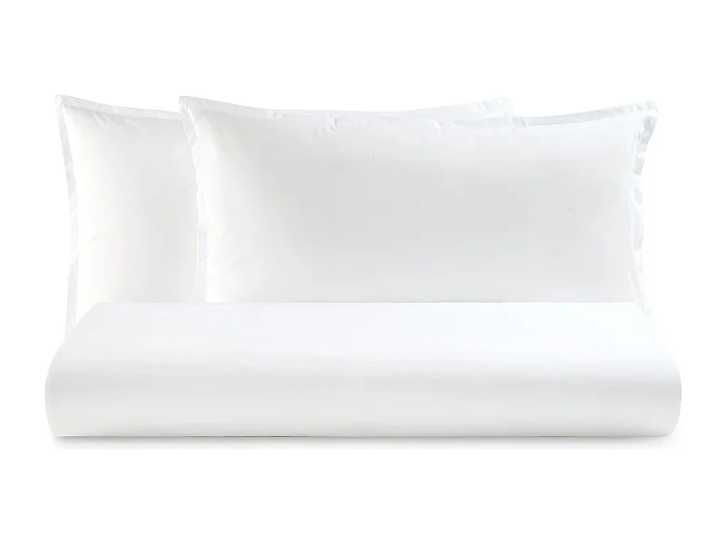 Parure lenzuolo in percalle di cotone bianco (200x290cm)