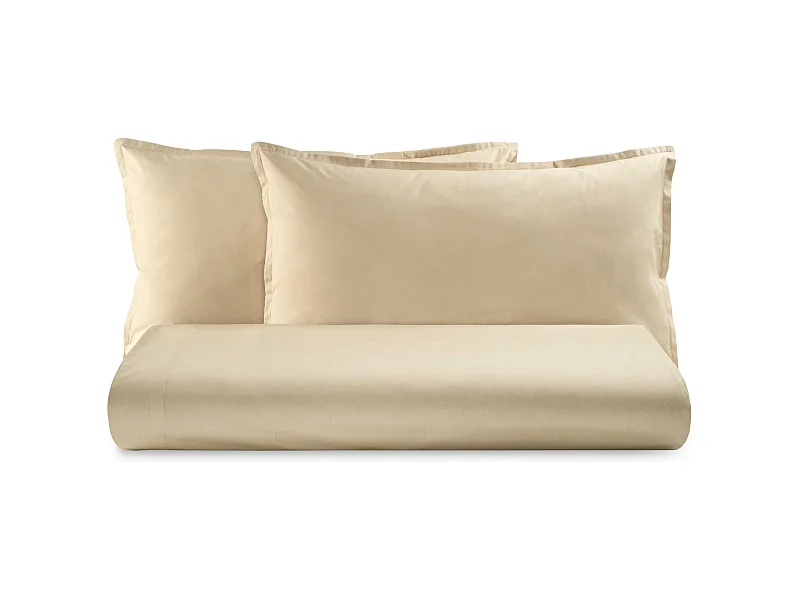 Parure lenzuolo in percalle di cotone beige (200x290cm)