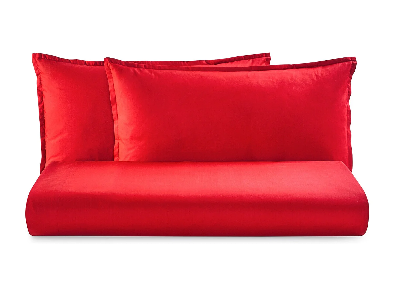 Parure lenzuolo in percalle di cotone rosso (200x290cm)