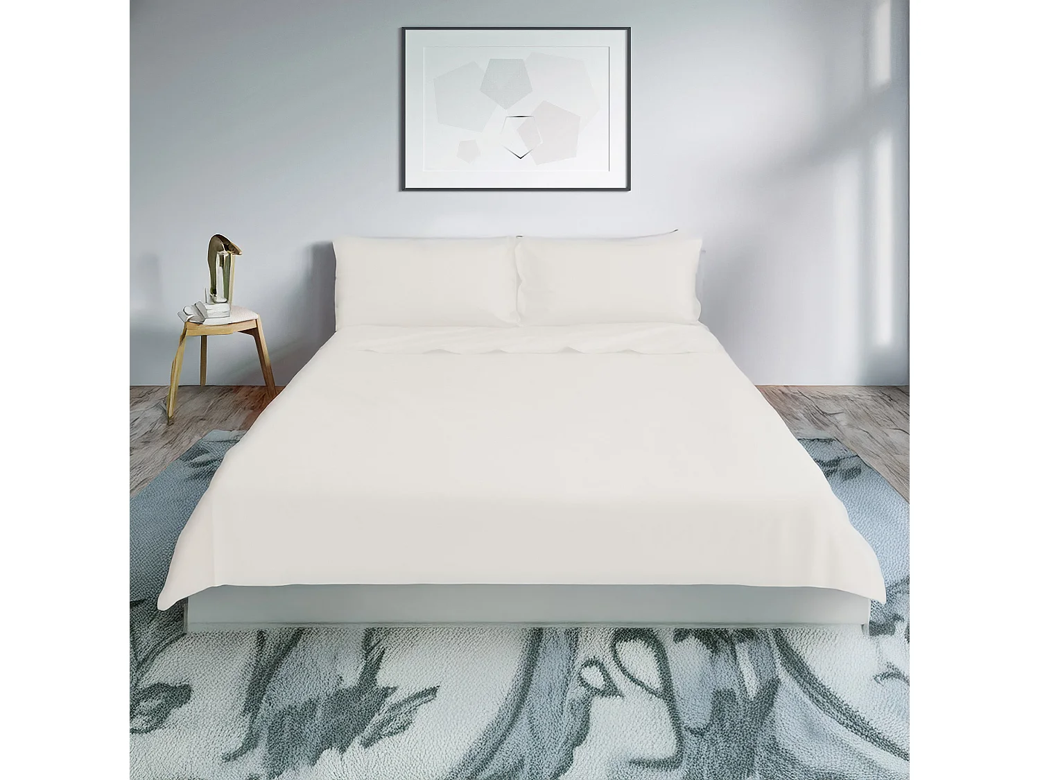 Parure lenzuolo in percalle di cotone beige (220x290cm)