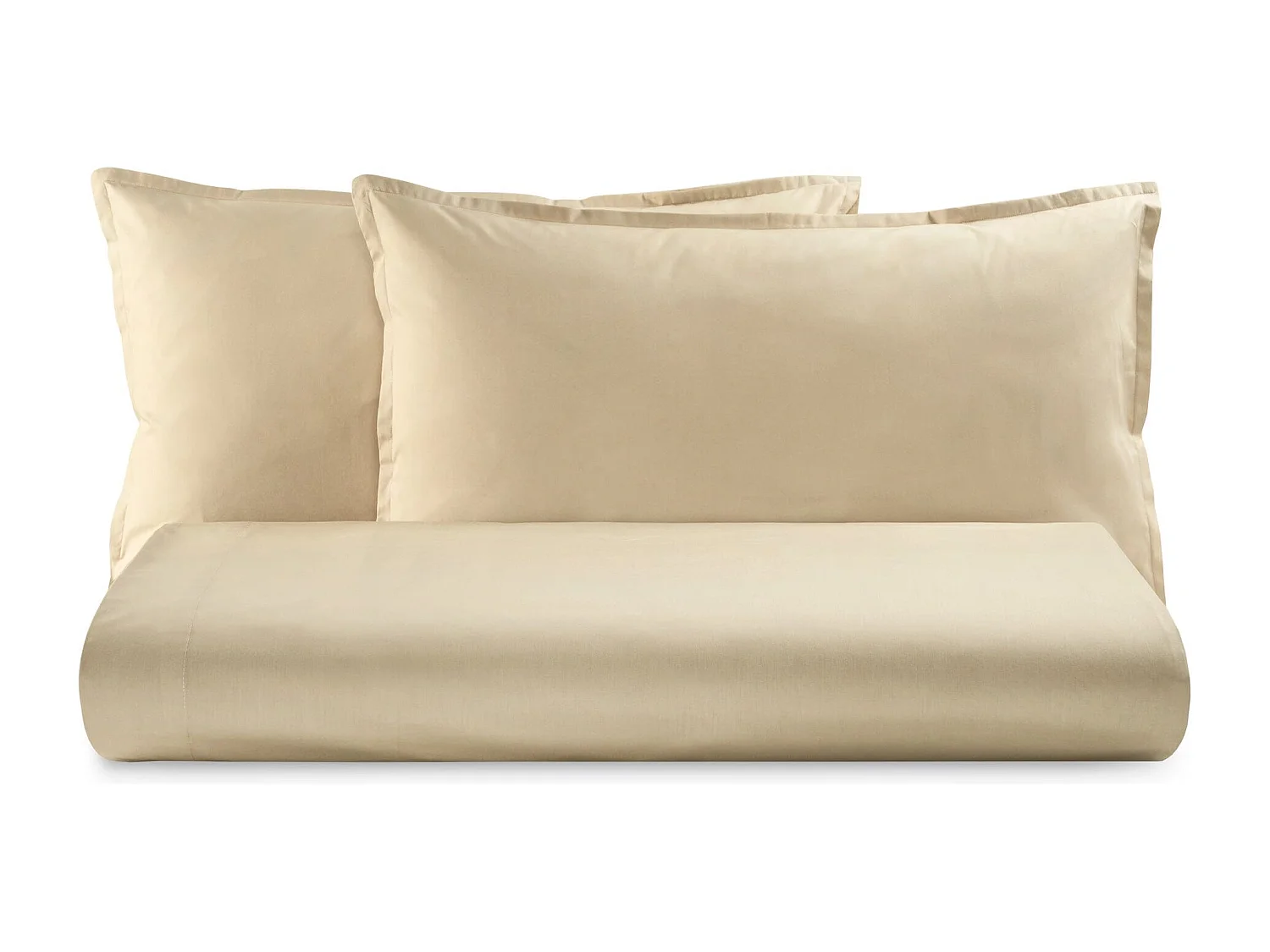Parure lenzuolo in raso di cotone beige (200x290cm)