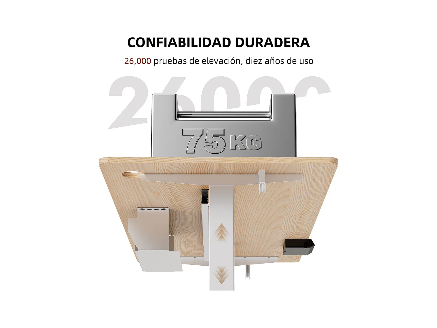 Escritorio eléctrico de pie y sentado 120x60 cm – Altura ajustable – Memoria y sistema anti-colisión – Puertos USB-A y Tipo-C – Color madera natural